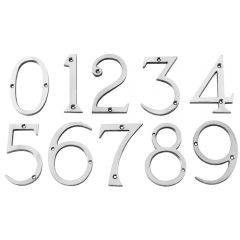 Numerals 76mm High - Polished Chrome