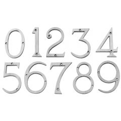 Numerals 76mm High - Satin Chrome