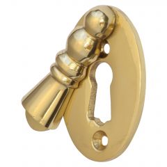 Oval Lady Escutcheon / Keyhole Cover - Polished Brass