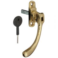 Pear Drop Locking Espagnolette Fastener - Polished Brass