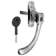 Pear Drop Locking Espagnolette Fastener - Polished Chrome