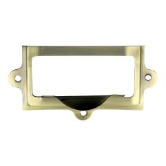 Label Card Frame with Pull 100mm x 55mm - Antique Brass