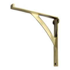 Plain Bridge Shelf Bracket for Glass - Antique Brass