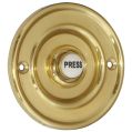 Round 76mm Bell Push - Unlacquered Brass