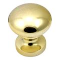 Round Centre Door Knob - Polished Brass