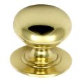 Solid Victorian Cupboard Knob - Polished Brass