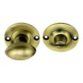 Oval Knob Privacy Thumb-Turn with Release - Antique Brass